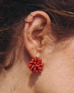 Store Boucles d'oreilles Cíes Fleur Rouge Bijoux