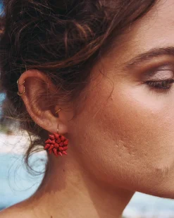 Store Boucles d'oreilles Cíes Fleur Rouge Bijoux