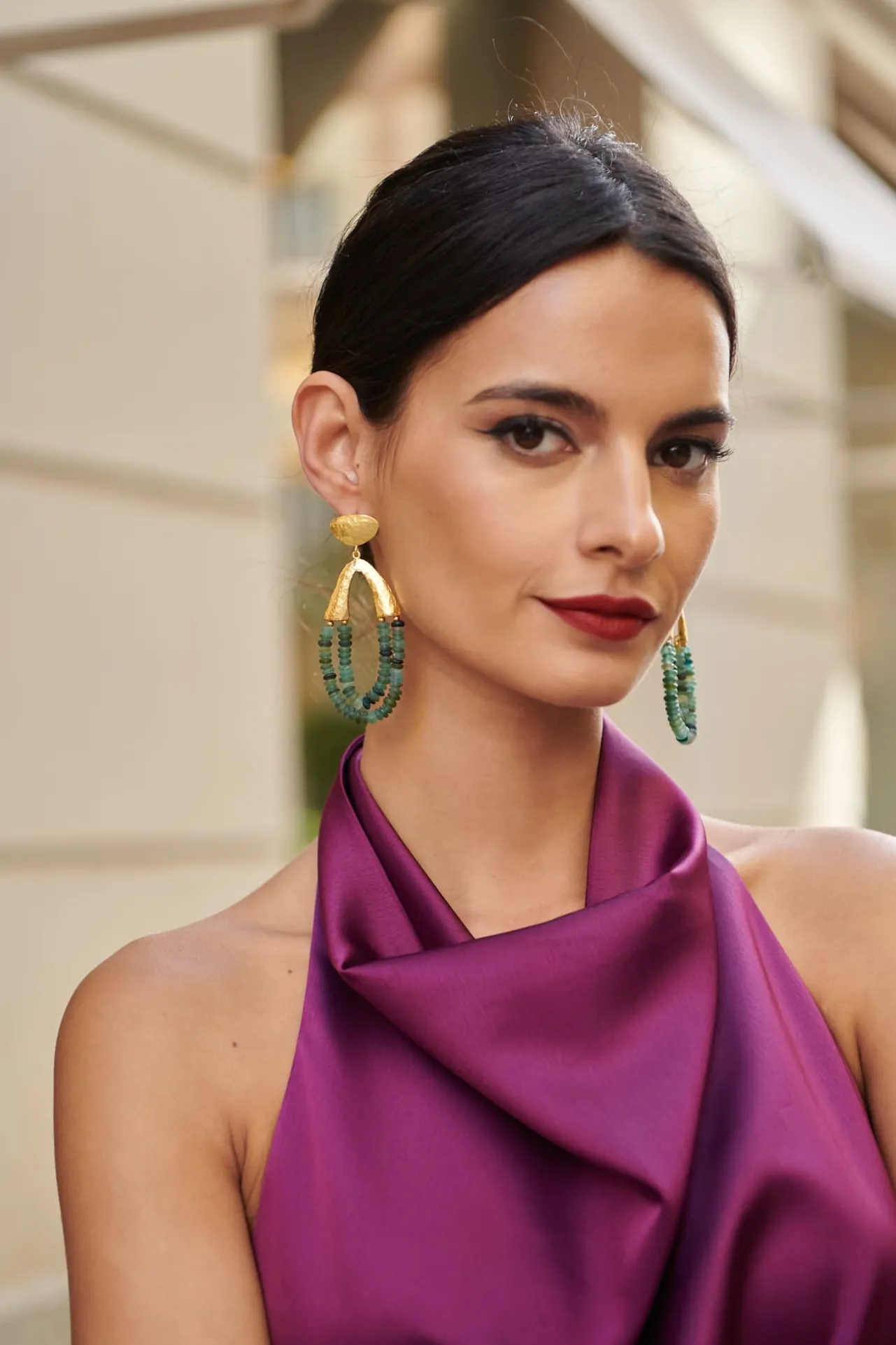 Hot Boucles d'oreilles Cléo vertes Invité Mariage|Soirée