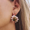 New Boucles d'oreilles coquillages de fleurs multicolores Bijoux
