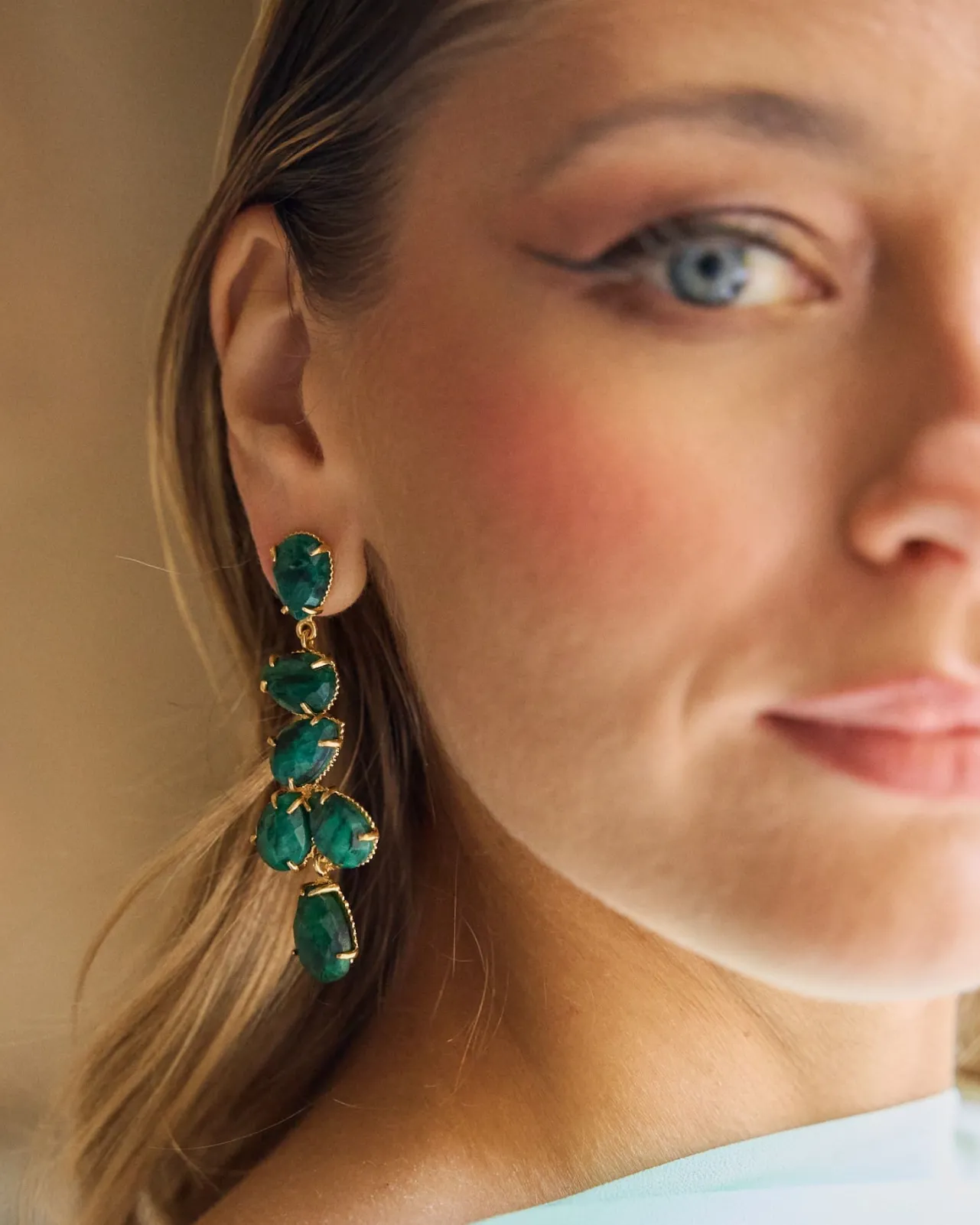 Outlet Boucles d'oreilles Coria vertes Bijoux