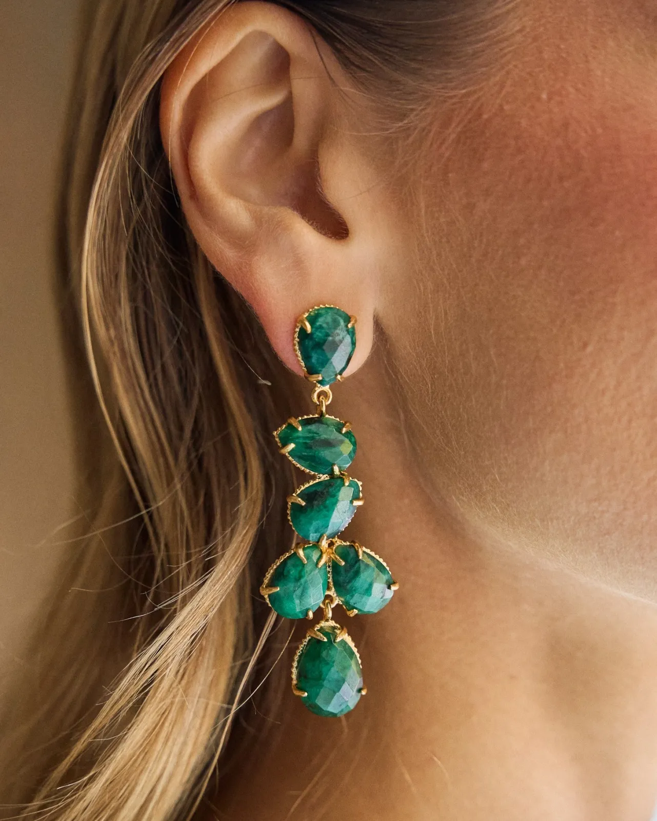 Outlet Boucles d'oreilles Coria vertes Bijoux