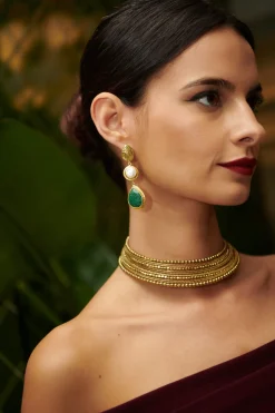 Sale Boucles d'oreilles du Nil vert Invité Mariage|Soirée