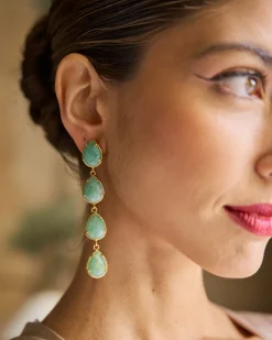 Outlet Boucles d'oreilles Mairena Vert Eau Bijoux