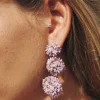 Hot Boucles d'oreilles Orballo Longues Violettes Bijoux
