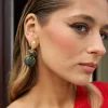 Cheap Boucles D'oreilles Pierre Verte Bijoux