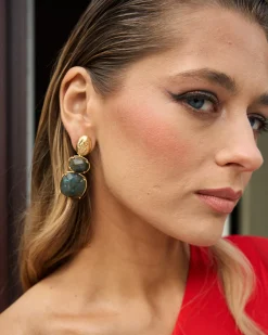 Cheap Boucles D'oreilles Pierre Verte Bijoux