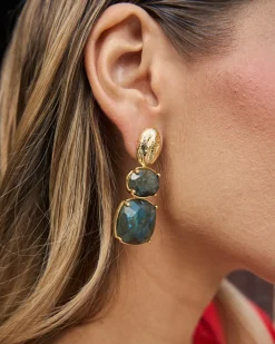 Cheap Boucles D'oreilles Pierre Verte Bijoux