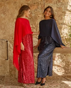 Flash Sale Cape de gala rouge Plus D'accessoires|Capes Et Châles