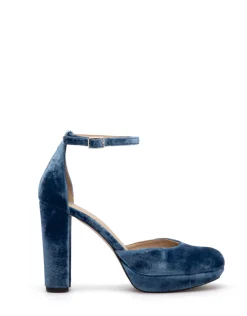 Best Chaussures à Talons Grace en Velours Bleu Chaussures