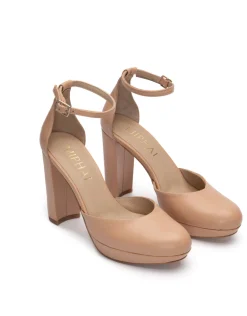 Store Chaussures à Talons Grace en Cuir Chair Chaussures