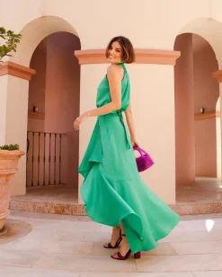 Discount Chemisier Elsa vert Outlet|Tops Et Chemises