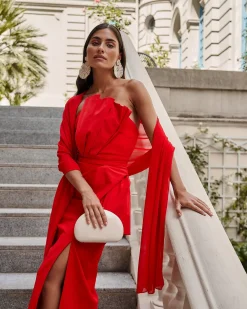 Cheap Châle Gala Rouge Plus D'accessoires|Capes Et Châles