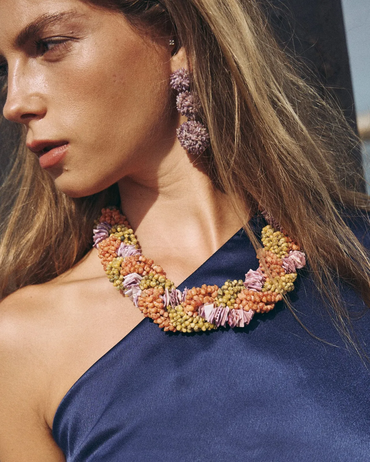 Discount Collier Bigaro Violet Court Bijoux
