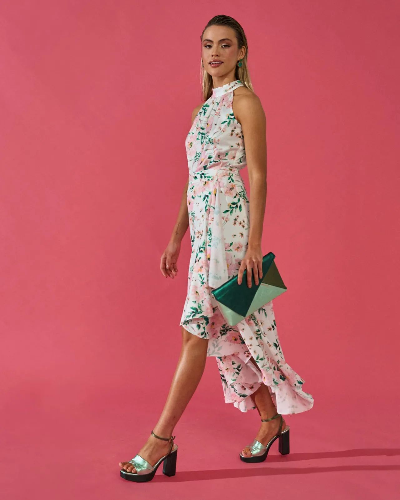 Cheap Jupe Amélie Blanc Imprimé Floral Outlet|Invité Mariage