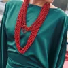 Clearance Long Collier Vermello Rouge Bijoux