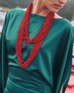 Clearance Long Collier Vermello Rouge Bijoux