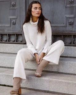 Shop Pantalon en maille Verona beige Outlet|Prêt-à-Porter