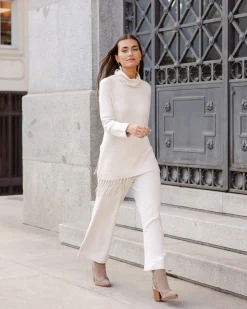 Shop Pantalon en maille Verona beige Outlet|Prêt-à-Porter