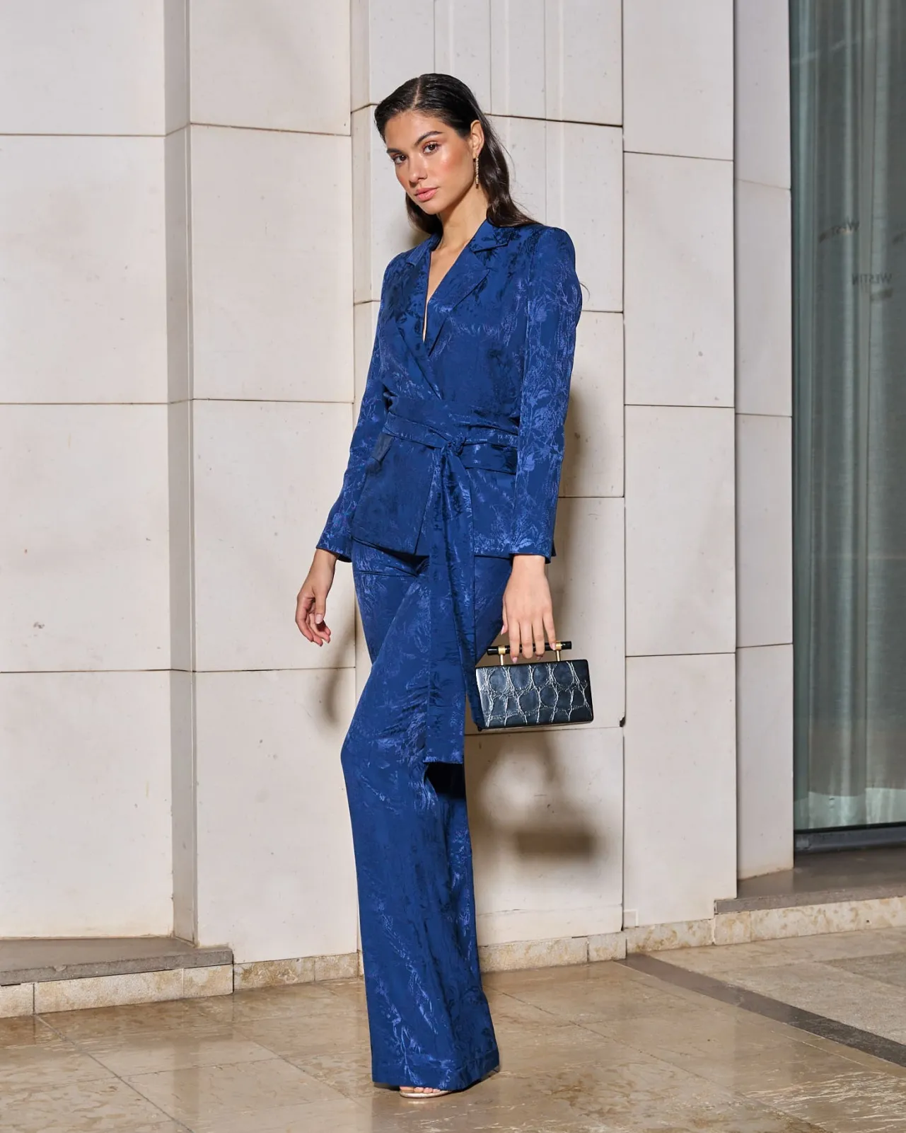 Hot Pantalon Kate Bleu Remise Des Diplômes|Invité Mariage