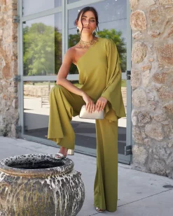 Shop Pantalon Triana olive Remise Des Diplômes|Communions Ou Baptêmes