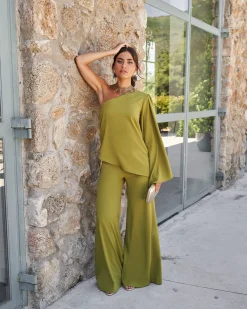 Shop Pantalon Triana olive Remise Des Diplômes|Communions Ou Baptêmes