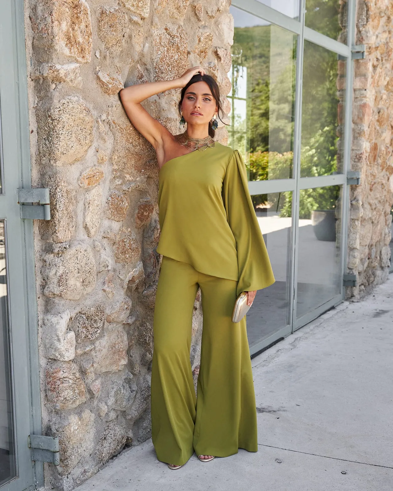 Shop Pantalon Triana olive Remise Des Diplômes|Communions Ou Baptêmes