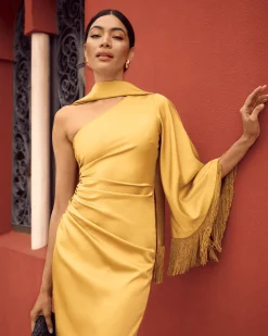 Online Robe Asymétrique Kenia Doré Outlet|Communions Ou Baptêmes