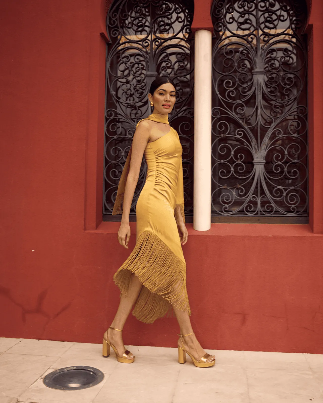 Online Robe Asymétrique Kenia Doré Outlet|Communions Ou Baptêmes