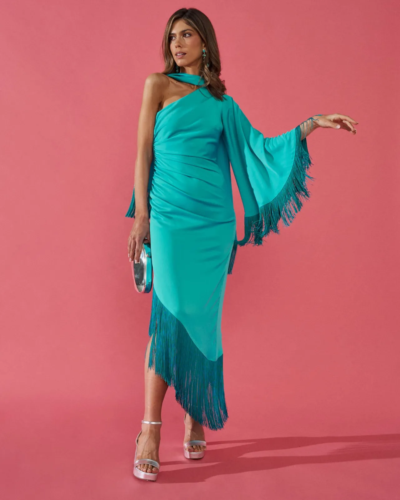 Cheap Robe Asymétrique Kenia Turquoise Outlet|Robes