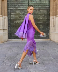 Best Robe Asymétrique Kenia Violette Outlet|Robes