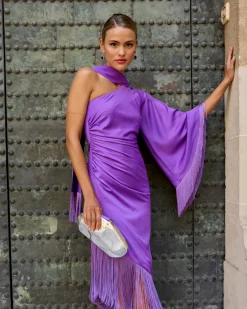 Best Robe Asymétrique Kenia Violette Outlet|Robes