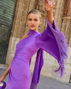Best Robe Asymétrique Kenia Violette Outlet|Robes