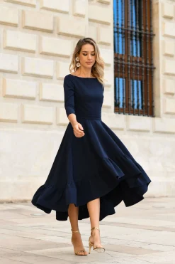 Online Robe Asymétrique Paris Bleu Marine Remise Des Diplômes|Communions Ou Baptêmes