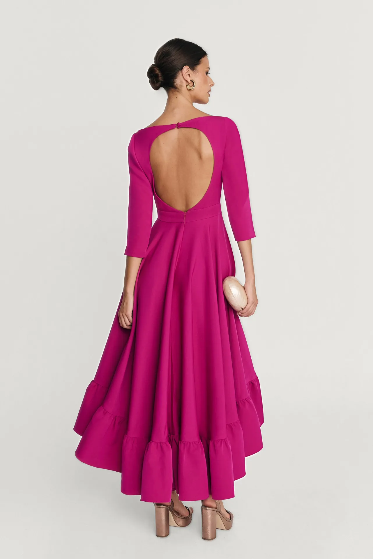 Hot Robe Asymétrique Paris Bleu Fuchsia Remise Des Diplômes|Communions Ou Baptêmes