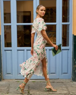 Hot Robe Carmina blanche à imprimé floral Outlet|Invité Mariage
