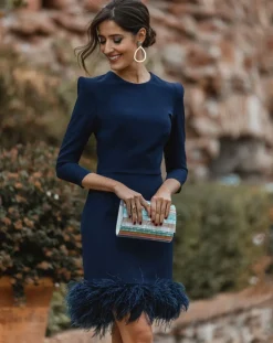 Best Sale Robe Claudine marine Remise Des Diplômes|Invité Mariage