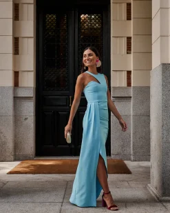 Cheap Robe Corina Bleue Invité Mariage|Robes