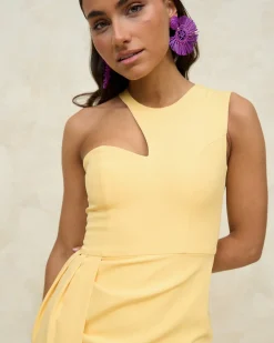 Flash Sale Robe Corina jaune Outlet|Invité Mariage