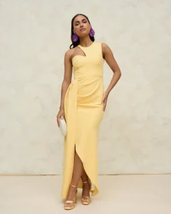 Flash Sale Robe Corina jaune Outlet|Invité Mariage
