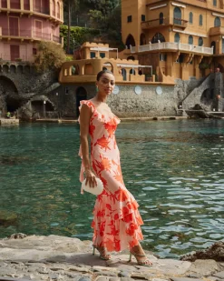 Fashion Robe Hanna Orange Outlet|Invité Mariage