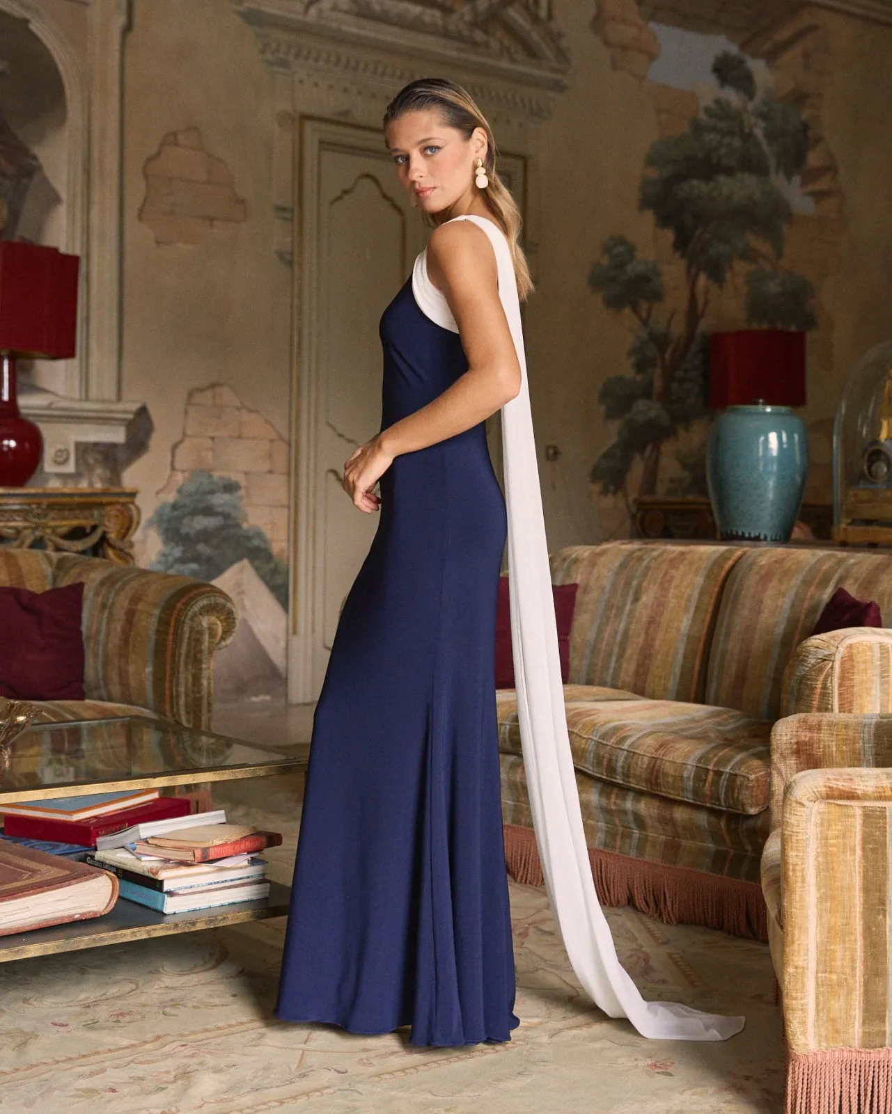 Cheap Robe Longue Helena Bleu Marine Remise Des Diplômes|Invité Mariage