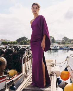 Best Sale Robe Longue Olalla Aubergine Remise Des Diplômes|Invité Mariage