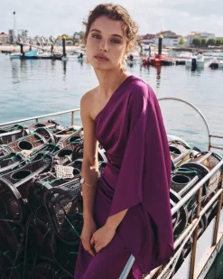 Best Sale Robe Longue Olalla Aubergine Remise Des Diplômes|Invité Mariage