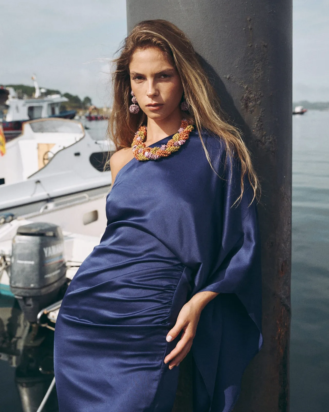 Clearance Robe Longue Olalla Bleue Remise Des Diplômes|Invité Mariage