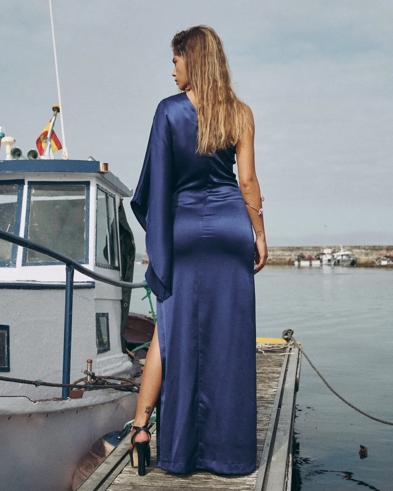 Clearance Robe Longue Olalla Bleue Remise Des Diplômes|Invité Mariage