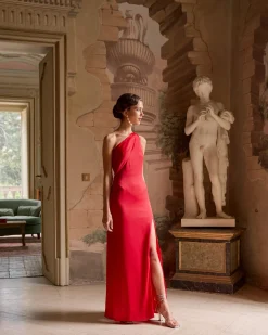 Clearance Robe Lotus Rouge Remise Des Diplômes|Invité Mariage