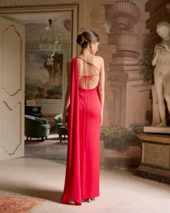 Clearance Robe Lotus Rouge Remise Des Diplômes|Invité Mariage