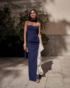 Cheap Robe Macarena Bleu Marine Remise Des Diplômes|Invité Mariage