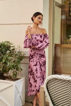 Shop Robe Mary à Imprimé Floral Rose Invité Mariage|Soirée
